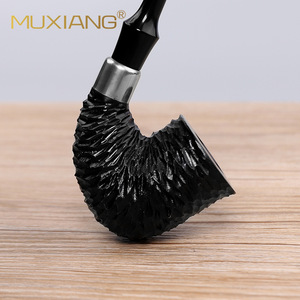 Muxiang Briarwood Tobacco Pipe Bent Type Handcrafted Solid Wood Custom Made - Product Image 3