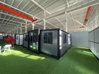 Cabane préfabriquée en conteneur de 40 pieds avec 3 chambres, maison en conteneur extensible pour usage domestique
