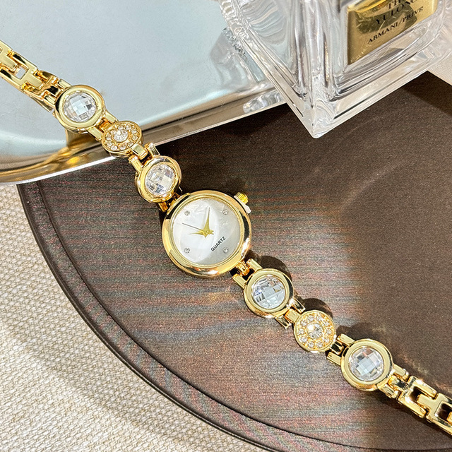 Gold Women Bracelet Watch for Ladies Colorful Diamond Wristwatches Luxury Elegant Women Dress High Quality Quartz Watches(WA240)