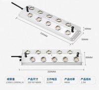 Pulvérisateur à ultrasons à 12 têtes avec alimentation étanche, humidificateur à ultrasons, atomiseur en acier inoxydable pour étang, production de brouillard de 7 kg/h