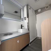 Remorque toilettes mobiles portables Cogsun 5 unités, grande capacité, pour foire extérieure