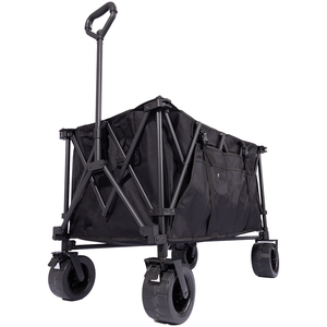 Chariot de courses pliable en acier au carbone à quatre roues, grande capacité, multifonction, robuste, ODM, pour le camping en plein air, la plage, les outils de jardin - Product Image 3