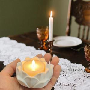Portacandele a forma di loto stampato in 3D con nappe, stampa Ganesha, vassoio per tealight, decorazione Diwali per soggiorno, studio di meditazione e yoga - Product Image 1