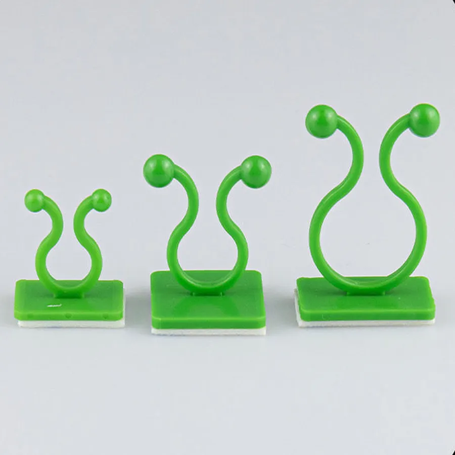 PA66 green plant clip nylon plant support clip self-adhesive plant wall clip