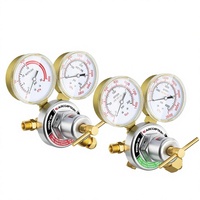 Régulateurs d'oxygène et d'acétylène en laiton ARCCAPTAIN CGA540/CGA510 |   Compatible avec le tuyau de 9/16"-18 B-Size 1/4" / la torche de style V |   Pression