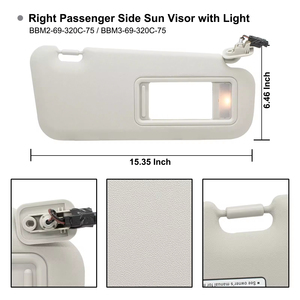 Pare-soleil côté conducteur et passager avec lumière et miroir sans <span class=keywords><strong>toit</strong></span> <span class=keywords><strong>ouvrant</strong></span> Compatible avec Mazda 3 2010-2013 - Product Image 3
