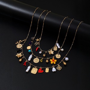 Set <span class=keywords><strong>di</strong></span> 3 Collane Boho Buddiste Multistrato con Ciondoli a Cuore/<span class=keywords><strong>Pesce</strong></span>/Girasole, Catene Estive da Donna in Lega <span class=keywords><strong>di</strong></span> Zinco - Product Image 4