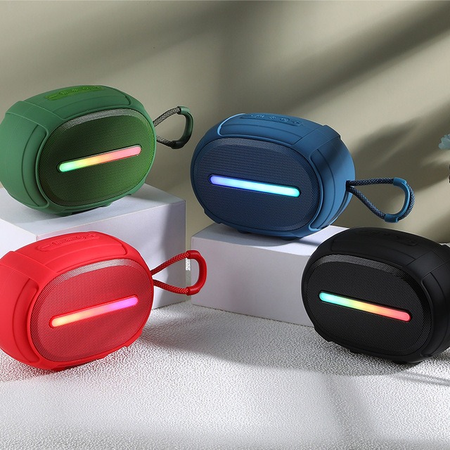 Portable Outdoor for 5.3 Waterproof Speaker RGB USB Memory Card Support 1200-2000mAh Battery Small Size FM Radio Computer
