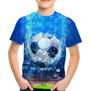 Fitspi Sommer Kinder Mode 3d T-Shirt Jungen Mädchen Wasser Fußball Vogel Lustiger Druck Fußball Kinder T-Shirts