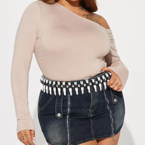 Ceinture en <span class=keywords><strong>cuir</strong></span> Pu noir grande taille pour femme avec décor à rivets pour style punk, ceinture en faux <span class=keywords><strong>cuir</strong></span> Punk Bullets - Product Image 2