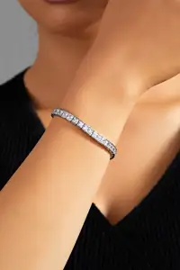 HipHop Jewelry 4mm Square Tennis Bracelet For Women Custom Tennis Chain Micro Set Square Zircon Bracelets