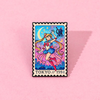 Broche de Sailor Moon, insignia de aleación, pin para mochila con diseño de chica japonesa