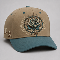 Casquette de baseball personnalisée style Old English, 5 panneaux, visière incurvée, style Dad Hat, streetwear urbain West Coast, vente en gros, faible MOQ