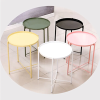 Table basse de luxe meubles de maison rustique Antique lit rond bout de canapé Table d'appoint croix métal acier moderne personnalisé noir 1 ensemble