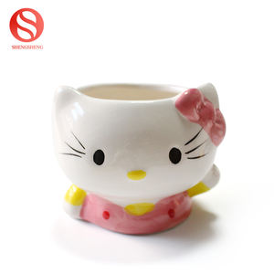 Hola <span class=keywords><strong>Kitty</strong></span> dibujos animados lindo gato barato cerámica suculentas Macetas - Product Image 4