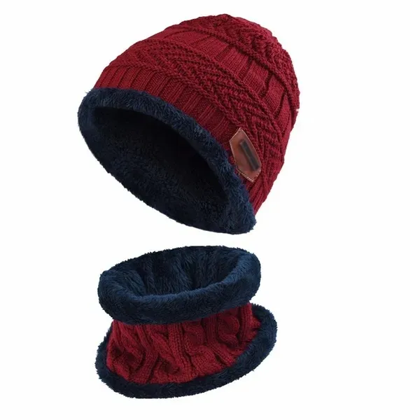 ZG-gorro y bufanda de lana para niños y Unisex, conjunto de gorro y bufanda de punto cálido para invierno