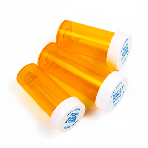 Frascos de plástico coloridos con tapa reversible Amber Thumb Tab para pastillas y medicamentos - Product Image 4