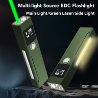 Lampe torche EDC multi-lumières 1200LM avec laser vert latéral, rechargeable Type-C, pour camping en extérieur - Vente en gros