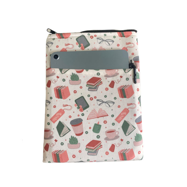 High Quality Reusable Canvas Customize Simple Book Cover Sleeve Protector for E-reader Kindle