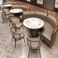Offre Spéciale : Ensemble Table et Chaises de Salle à Manger, Banquette Courbe Moderne pour Restaurant, Mobilier Commercial pour Café, Bistro, Hôtel