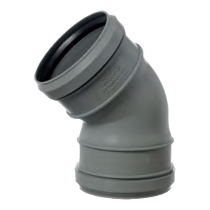 Connettore Doppio Euro Curvo in Plastica per Materiali Edili 50 Mm-90 - Product Image 1