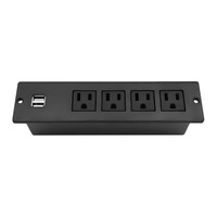 Multiprise USB 4 ports standard US, dissimulée, pour bureau, meubles, armoires, comptoirs