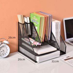 Multifunctional Black Metal Mesh Desk <b>Organizer</b> <b>File</b> Storage Stationery Set for Office and Home Supplies - Product Image 3