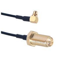 Câble flexible 6/10 cm en PTFE torsadé pour module de contrôle de vol, antenne traversante, connecteur mâle coudé MMCX à filetage extérieur et broche interne SMA