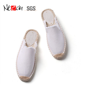 Autunno pescatore tela espadrillas slipper <span class=keywords><strong>paglia</strong></span> di canapa di ricreazione di moda fondo piatto tira pistoni femminile di lana su misura - Product Image 4