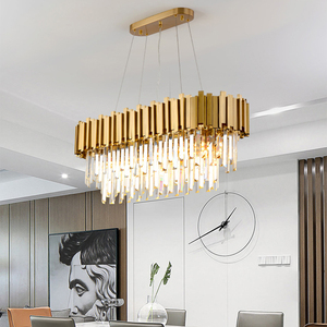Lampadario Rettangolare in Cristallo Guzhen, Contemporaneo a 18 Luci, a Risparmio Energetico, E12, Luce Calda, Decorativo per Scale, Oro - Product Image 4