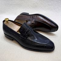 Chaussures décontractées en cuir véritable de haute qualité, antidérapantes, à bout carré, rehaussantes, pour l'automne, idéales pour le bureau et les affaires. Chemise Oxford pour homme