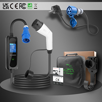 Nouvelle station de recharge portable pour véhicules électriques ZSWINNER ZS-E210-7T 32A 7KW Type 2 CEE Schuko avec câble adaptateur 5M, charge programmée, large plage de tension, application