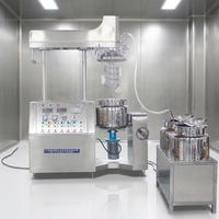 Homogeneizador al Vacío con Calentamiento a Vapor y Acabado Espejo, Combinado con Tanque de Fase Hidrofóbica/Hidrofóbica para Línea Completa de Producción Cosmética