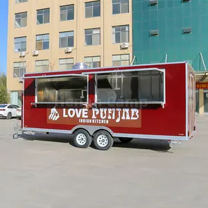 营地餐车卡车方形餐车移动厨房设备齐全的炸鱼薯条移动餐车