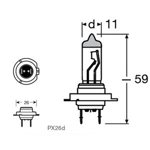 Đèn Pha Xe Hơi H7 12V 130W An Toàn, Bóng Đèn <span class=keywords><strong>Halogen</strong></span> Siêu Sáng PX26D H7 Siêu Sáng - Product Image 4