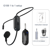 G106-2 G103 G106 Microphone sans fil d'usine pour bandeau chanteur casque portable Microphone détachable sans fil pour l'enseignement