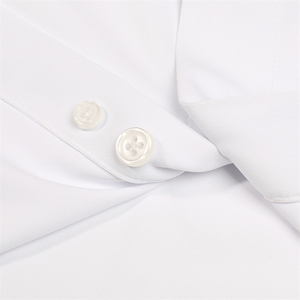 Camicia da <span class=keywords><strong>uomo</strong></span> aderente personalizzata con bordo rotondo con polsino dritto e Design <span class=keywords><strong>bianco</strong></span> puro - Product Image 4