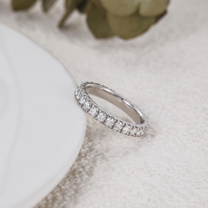 Anillo de Plata de Ley S925 con Banda Completa de Moissanita VVS1 Certificada por GRA de OAHLAN, 3 mm, para Uso Diario de Mujeres - Product Image 4