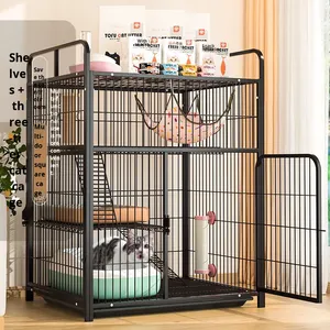 <span class=keywords><strong>Cage</strong></span> pour chat en fer, villa avec toilettes intégrées, espace libre, petite maison pour chat d'intérieur, nid, toutes saisons, Hebei - Product Image 6
