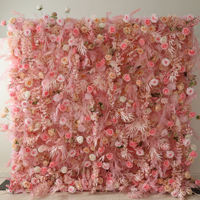 Gradient Artificielle Fleur Rose Mur Stéréo Simulation Rose Mur Photographie Props Mariage Disposition Toile de Fond Décoration de Mariage