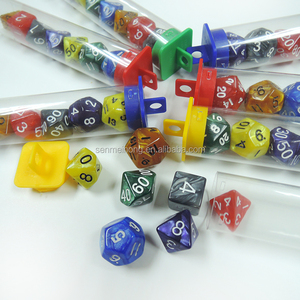 Dungeons & Dragons Polyhedral 4 6 8 <span class=keywords><strong>10</strong></span> 12 Jeu de dés à 20 faces Un tube de dés à grain de perle opaque multicolore - Product Image 2