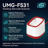 Escáner de Códigos QR 1D/2D de Escritorio UIMG FS31, Económico, con Detección Automática de Pantalla, Lector de Códigos de Barras USB con Cable para Punto de Venta
