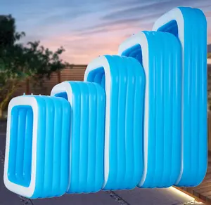 휴대용 가족 크기 풀 Suppliers-도매 가격 2.1m 파란 백색 색깔 옥외 정원 휴대용 팽창식 가족 크기 수영풀