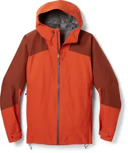 Sudadera con capucha de poliéster impermeable para hombre, chaqueta transpirable y personalizada a prueba de viento, 10000mm, repelente al agua, colores impactantes