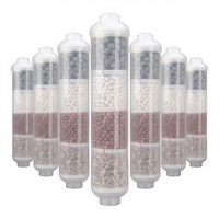 Kartrid Filter Air Mineral Alkali T33 Inline dengan Bola Mineral Multi-Lapisan untuk Pemurni Air RO