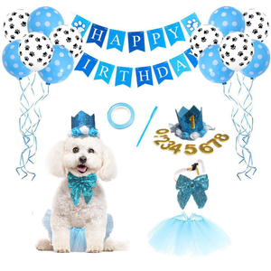 Set de Cumpleaños para Perro, Accesorios para Fiesta de Cumpleaños con Pañuelo, Sombrero, Tutú, Corbatín, Pancarta, Globos, Kit de Decoración - Product Image 3