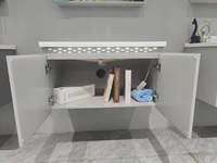 Meuble de salle de bain mural étanche avec miroir LED intelligent, coiffeuse en aluminium et acier inoxydable pour la maison