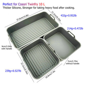 Yuye - Olla de Silicona Rectangular Grande de 6L-10.4L para Freidora de Aire, Moldes para Pasteles, Revestimientos de Silicona para Freidoras de Aire Dobles DZ302 AF500UK - Product Image 4