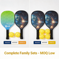 Ensemble de raquettes de pickleball en fibre de carbone T300 approuvé par l'USAPA, raquette professionnelle thermoformée, 2 pièces avec protection des bords, poignée en cuir, logo personnalisé