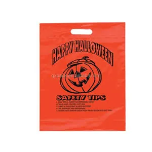 할로윈 사탕 가방 할로윈 상품 플라스틱 광택 소매 가방 다이 컷 핸들 가방